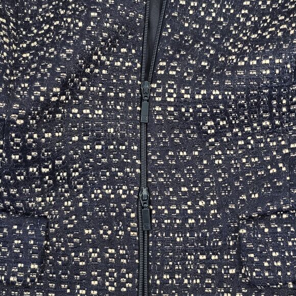 lafayette 148 Jaylan Seacliff Ink Blue Zip-Front Tweed Jacket Women's Size 4 - Picture 6 of 8